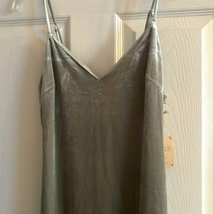 Sage colored Velour dress. Size small. New with tags.